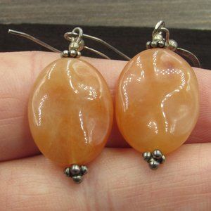 Sterling Silver Odd Color Stone Dangle Earrings